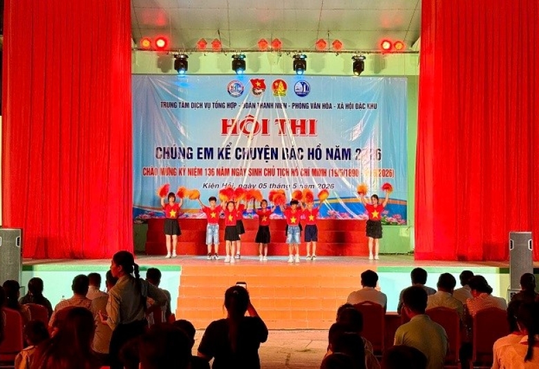 Quang cảnh: Khai mạc Hội thi chúng em kể chuyện Bác Hồ đặc khu Kiên Hải năm 2026