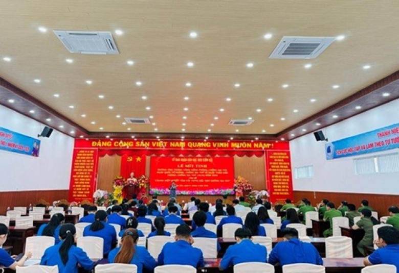 Quang cảnh: Tổ chức Lễ mít tinh hưởng ứng “Tháng hành động phòng, chống ma túy” tháng 6 năm 2026.