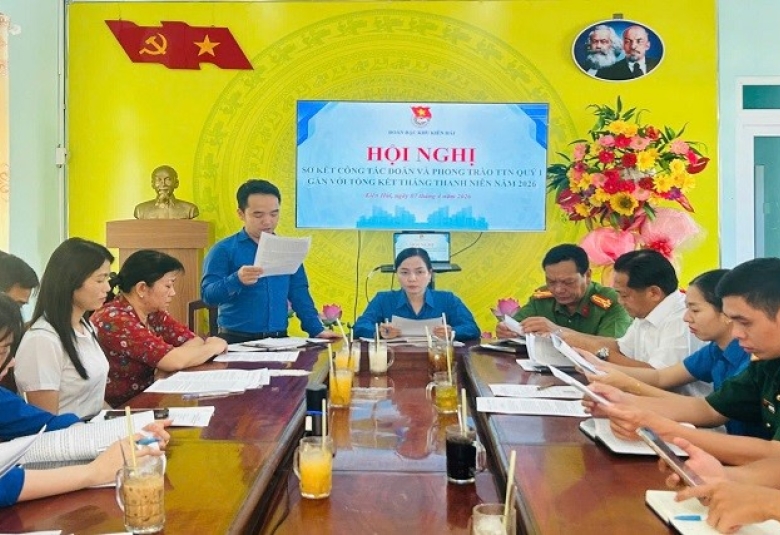Quang cảnh: Hội nghị sơ kết công tác Đoàn và phong trào thanh thiếu nhi quý I năm 2026