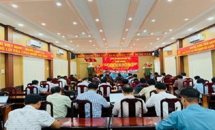 Quang cảnh: Hội nghị Ban Chấp hành Đảng bộ lần thứ 5 “mở rộng" sơ kết tình hình thực hiện nhiệm vụ quý I năm 2026.