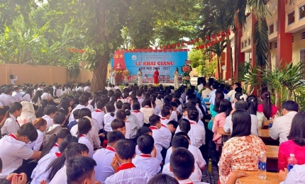 Quang cảnh: Trường TH, THCS và THPT Kiên Hải khai giảng năm học 2026 - 2027