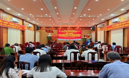 Quang cảnh: Hội nghị sơ kết 6 tháng đầu năm triển khai thực hiện Nghị quyết số 57 của Bộ Chính trị.